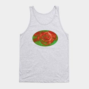romantic red roses and green glitter pattern for flowers lovers Tank Top